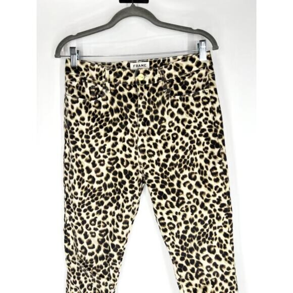 Frame denim ali high rise cigarette cheetah jeans 29 - Picture 2 of 5